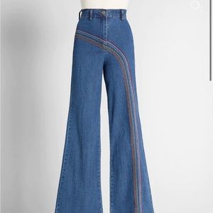 ModCloth Rainbow With Me Wide-Leg Jeans in 8